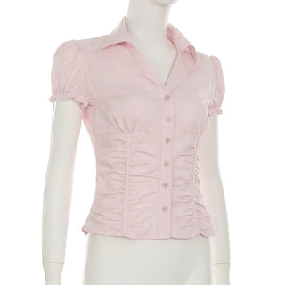 pleated polo top