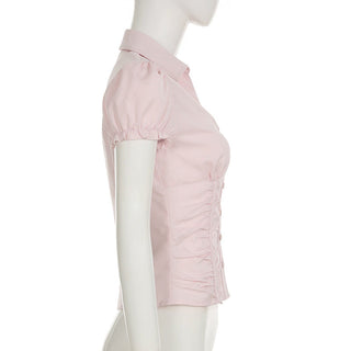 pleated polo top