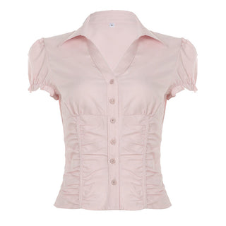 pleated polo top