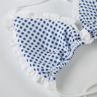 plaid bikini top
