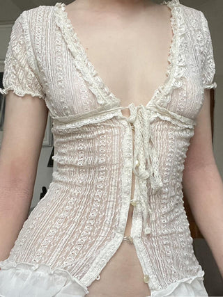 V-neck lace top