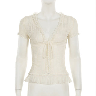 V-neck lace top
