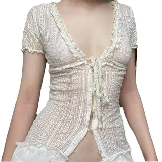 V-neck lace top