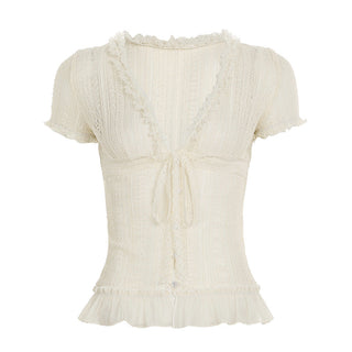 V-neck lace top