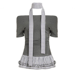 plaid off-shoulder