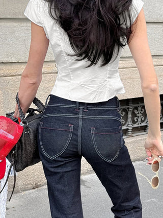 pleated V-neck