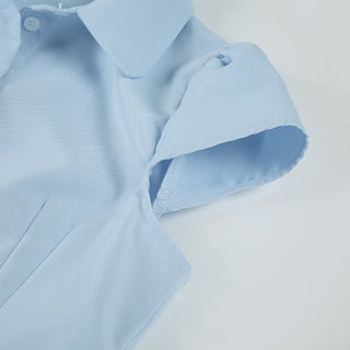pleated V-neck