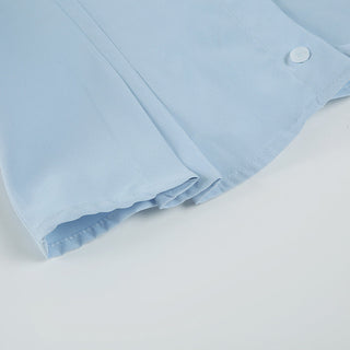 pleated V-neck