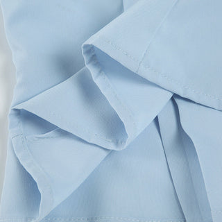 pleated V-neck