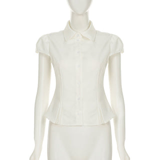 pleated V-neck