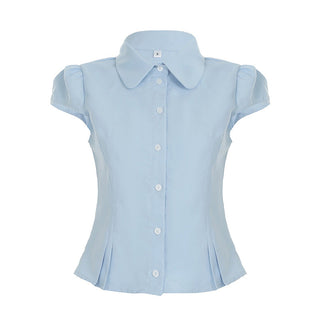 pleated V-neck