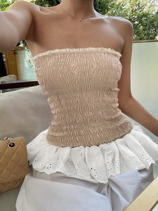 contrast lace top