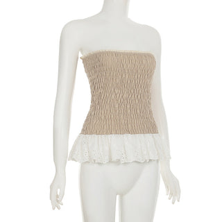 contrast lace top