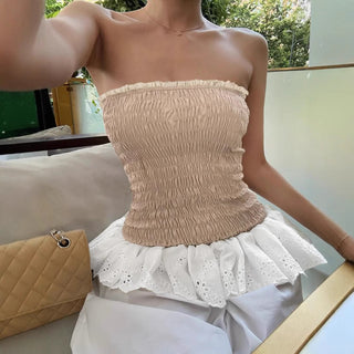 contrast lace top