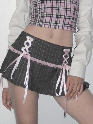 striped pleated skirt