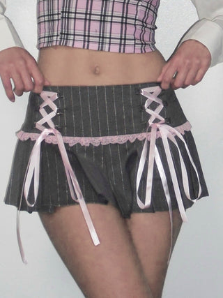 striped pleated skirt