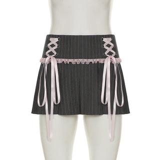 striped pleated skirt
