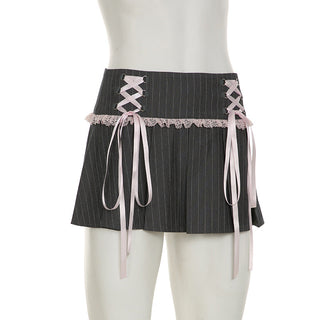 striped pleated skirt