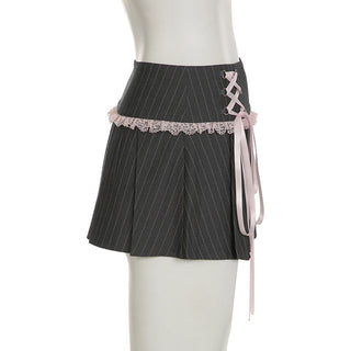 striped pleated skirt