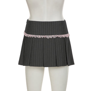 striped pleated skirt