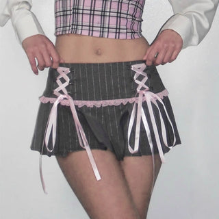 striped pleated skirt