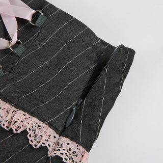 striped pleated skirt