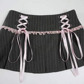 striped pleated skirt