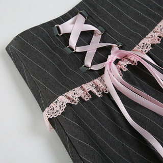 striped pleated skirt