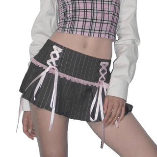 striped pleated skirt