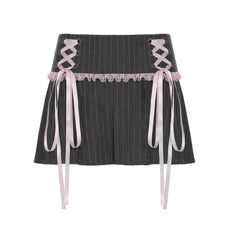 striped pleated skirt