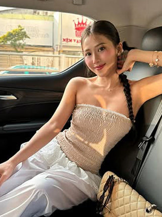 contrast lace top