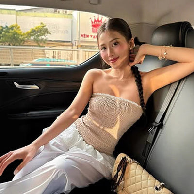contrast lace top