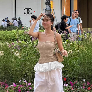 contrast lace top