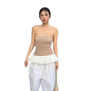 contrast lace top