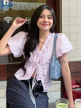 puff lace Top