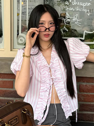 puff lace Top