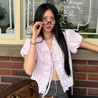 puff lace Top