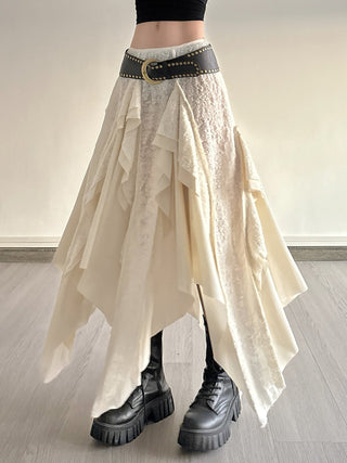 lace asymmetric skirt