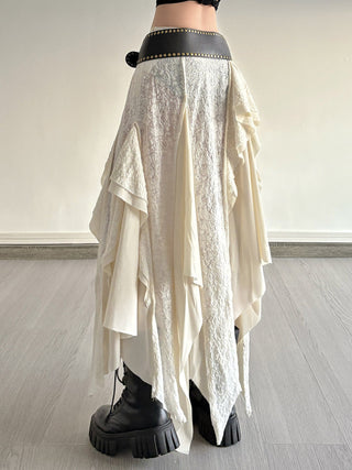 lace asymmetric skirt