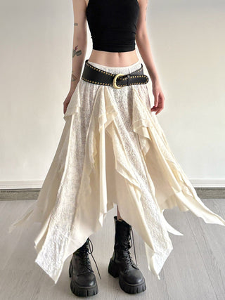 lace asymmetric skirt