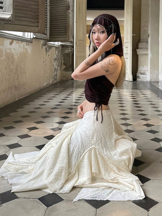lace asymmetric skirt