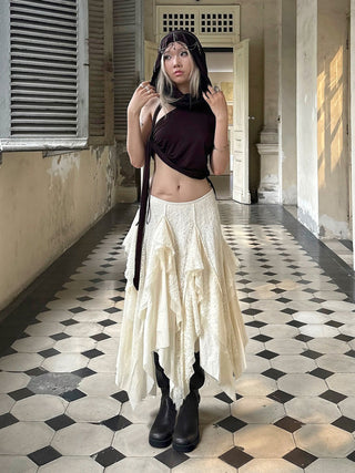 lace asymmetric skirt