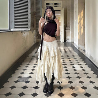 lace asymmetric skirt