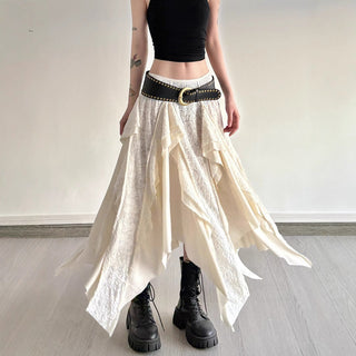 lace asymmetric skirt