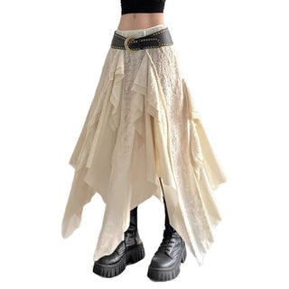 lace asymmetric skirt