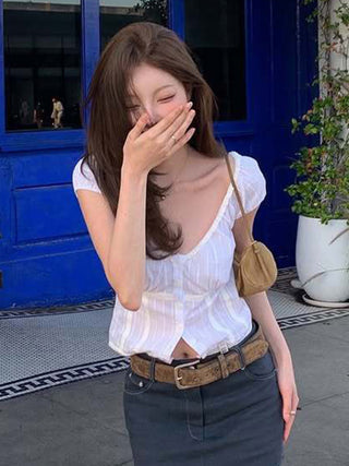 girlish puff Top