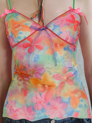 flower mesh camisole