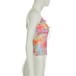 flower mesh camisole