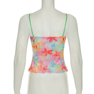 flower mesh camisole