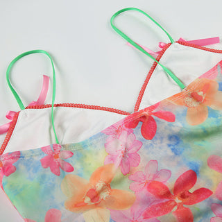 flower mesh camisole